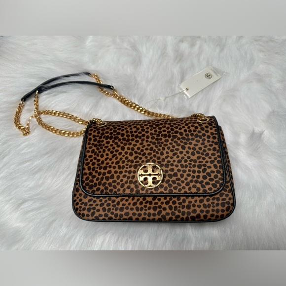 NWT Authentic Tory Burch Willa Shoulder/Crossbody Bag in Leopard Print - Picture 2 of 7